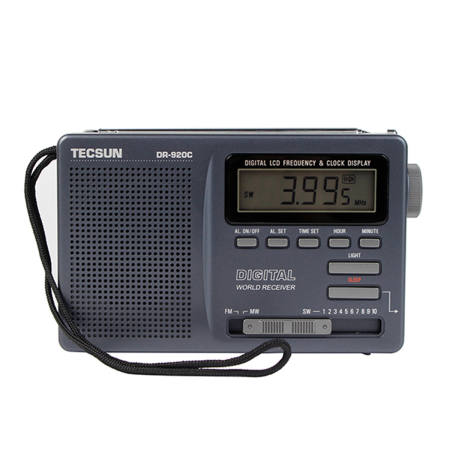 แบบพกพา TECSUN DR-920C FM MW SW 12 Band วิทยุนาฬิกาปลุกดิจิตอลนาฬิกา Sleep TIMER - INTL