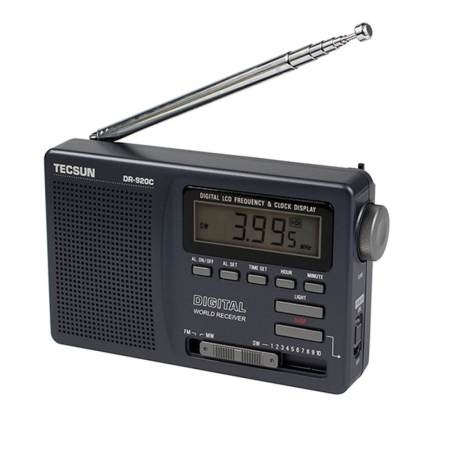 แบบพกพา TECSUN DR-920C FM MW SW 12 Band วิทยุนาฬิกาปลุกดิจิตอลนาฬิกา Sleep TIMER - INTL