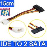 15Pin SATA Male to 4 Pin IDE /& 15 Pin SATA Female Power Cable for Hard Drive