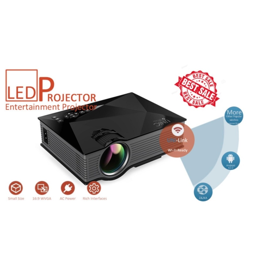 Projector UC46 LED 1200 lumen HD WIFI โปรเจคเตอร์ไร้สาย WIFI  