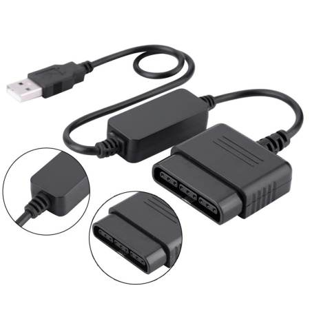 PS2 TO PS3 PC จอยสติ๊กควบคุมเกม TO USB Converter อะแดปเตอร์สำหรับ PlayStation2 - INTL