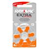 Rayovac ถ่านเครื่องช่วยฟัง ถ่านหูฟังคนแก่ ขนาดA13/PR48 (แพ็คสุดคุ้ม 6 ก้อน) ถ่านอุปกรณ์ช่วยฟังนำเข้ามาตรฐานยุโรป Extra Advanced 1.45V Zinc Air Hearing Aid Battery (6 PCS)