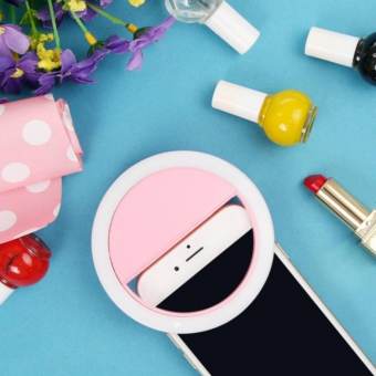 【Clearance Sale】ชาร์จไฟแบบพกพา Selfie เติมแหวนไฟ LED กล้องถ่ายภาพสำหรับ IPhone Android Pink - INTL