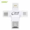 iDragon การ์ดรีดเดอร์ 4 in1 OTG card reader,TF, Lightning 8-pin, Micro USB, Type-C Smart Card Reader with Micro USB Charge port iphone5s 6s iphone7 7plus note8 s8 s8plus mate9 pro mate10 p9 p10 p10 plus