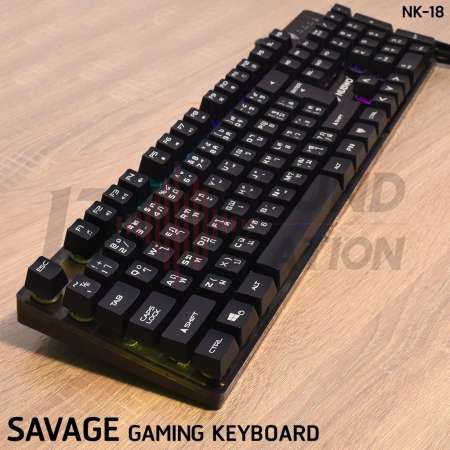 คีย์บอร์ด Savage Gaming keyboard NK-18 สีดำ  ประกัน 1 ปี