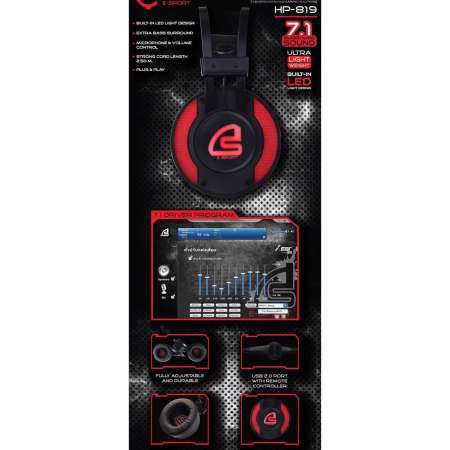  SIGNO E-Sport 7.1 Surround Sound Vibration Gaming Headphone รุ่น MAGNETAR HP-819 (Black)  