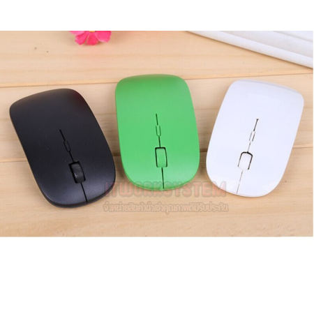 Slim Mouse Wireless 2.4Ghz (White) เมาส์ไร้สายแบบบาง(สีขาว) พร้อมแผ่นรองเมาส์ 1 ชิ้น