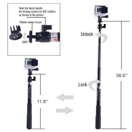 SMATREE® SMAPOLE Q3 POLE TELESCOPING FOR GOPRO