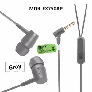 Sony หูฟังแบบสอดหู รุ่น MDR-EX750AP (Gray)