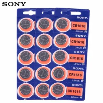 ข้อมูล Sony ถ่านกระดุม SONY CR1616 Lithium 3V(3 แพ็ค 15 ก้อน) ดีไหม