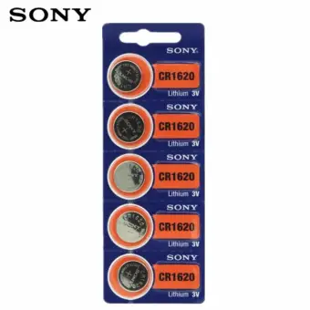 Sony ถ่านกระดุม SONY CR1620 Lithium 3V(1 แพ็ค 5 ก้อน) พันทิป