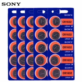 รีวิว Sony ถ่านกระดุม SONY CR1632 Lithium 3V(5 แพ็ค 25 ก้อน) pantip