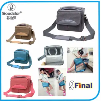 ราคา Soudelor Camera Bag กระเป๋ากล้อง ดิจิตอล digital , MirrorLess Vintage Style Canvas Camera รุ่น 6005 - สีเทาดำ (Grey) ดีไหม