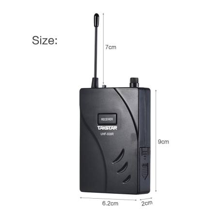 TAKSTAR UHF-938 Upgraded Version Wireless Acoustic Tour Guide Transmission System (Transmitter + Receiver) 50m Effective Range 432.5-433.5/ 433-434MHZ with Microphone Earphone - intl