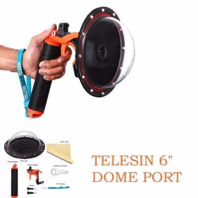 TELESIN 6” DOME PORT For GoPro Hero 4/3+/3 (T03)Orange