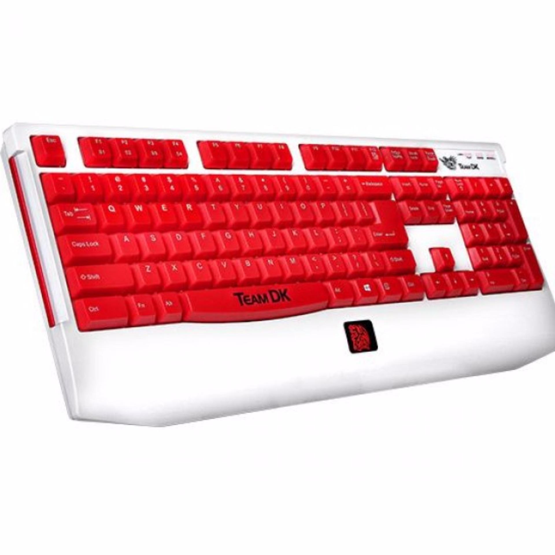 คีย์บอร์ด KEYBOARD Thermaltake Ttesports Knucker Plunger Gaming Keyboard Team DK Edition (KB-DKK-PLWTH)