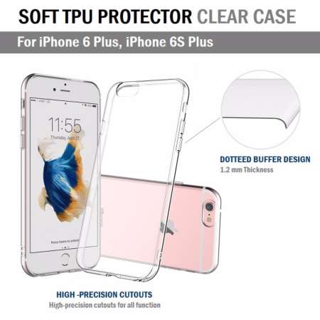 เคสใส คุณภาพสูง TPU ผิวนิ่ม สำหรับ iPhone 6s Plus - Soft TPU Clear Case for iPhone 6s Plus