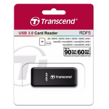 Transcend USB 3.0 SDHC / SDXC / microSDHC / SDXC Card Reader - Black