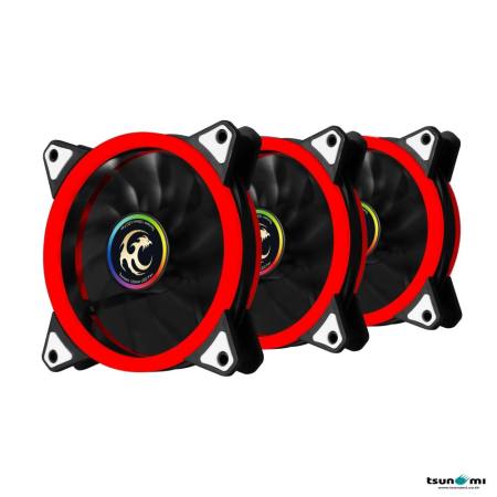 Tsunami Double Riing series Dual-Rim LED Series 12 cm Fan X3