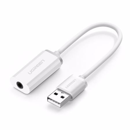 UGREEN 2-in1 USB ภายนอกเสียงอะแดปเตอร์ 3.5 มิลลิเมตรสเตอริโอสำหรับ  หูฟัง