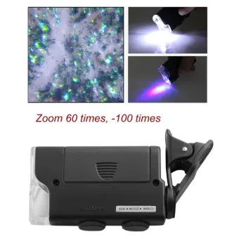 รีวิว UINN ZOOM 60X เพื่อ 100X โทรศัพท์มือถือกล้องจุลทรรศน์แว่นขยายตรวจสอบสดสีดำ รีวิว