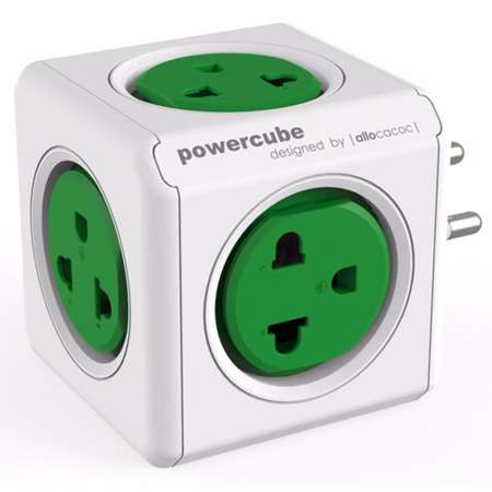 ปลั๊กไฟ Universal ปลั๊กลูกเต๋าป้องกันไฟกระชาก CUBE Allocacoc 4500GN/THOUPC Green