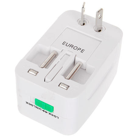 Universal Travel อะแดปเตอร์ไฟฟ้าพร้อม Surge Protection (สีขาว)