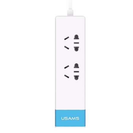 USAMS ปลั๊กไฟบ้าน 2 ช่อง และ USB 3 Port รุ่น US-ZB005