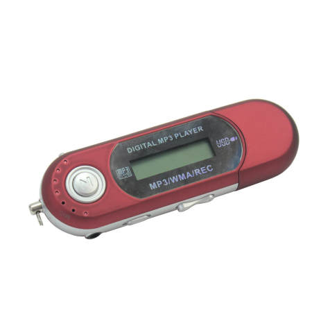 USB 2.0 แฟลช MP3 เสียง Media เครื่องเล่นเพลงพร้อมวิทยุเอฟเอ็มเครื่องบันทึกเสียงสีแดง