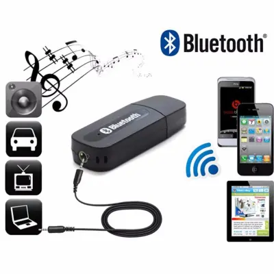 USB Bluetooth Audio Music Wireless Receiver Adapter 3.5mm Stereo Audio ตัวรับบลูทูธ