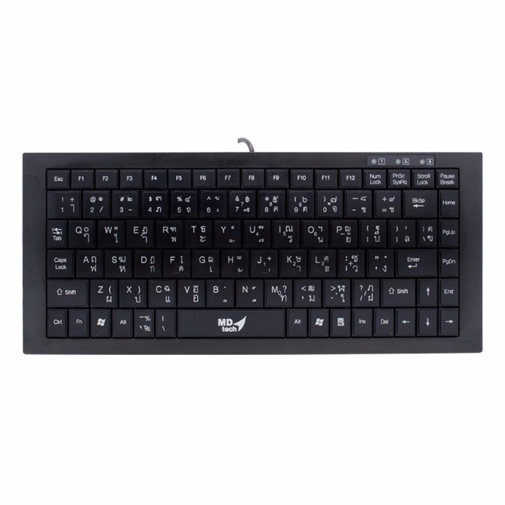 คีย์บอดมินิ USB Keyboard MD-TECH (KB-208 Mini) Black