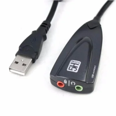 USB sound ,usb External 7.1 Channel Stereo Sound Adapter การด์เสียงยูเอสบีแบบสาย (ดำ)