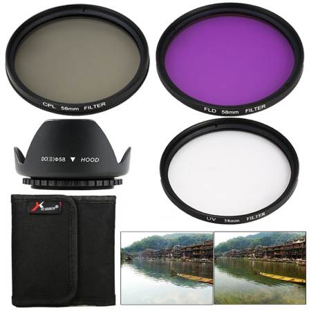 XCSource ยูวีซีพีแอลเอฟแอลดี FILTER + เลนส์ 58 มม. สำหรับ Canon 650D Rebel XSI T4i T3i T2i T1 LF136