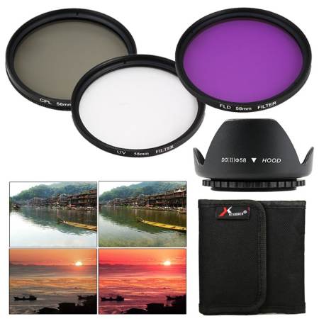 XCSource ยูวีซีพีแอลเอฟแอลดี FILTER + เลนส์ 58 มม. สำหรับ Canon 650D Rebel XSI T4i T3i T2i T1 LF136