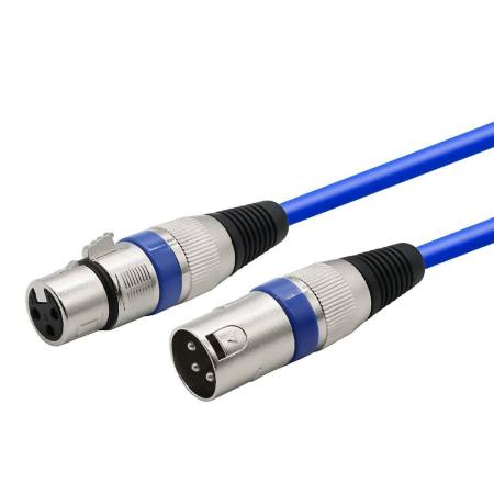 Vanker-5M สีฟ้าไมโครโฟนตะกั่ว/สายไมค์/XLR สายเคเบิลเสริม Balanced ชายเต้ารับตัวเมียสายไฟ