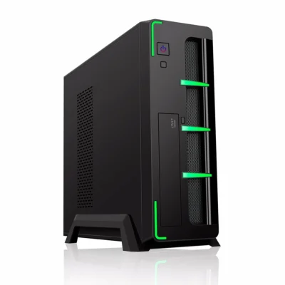 VENUZ Slim micro ATX computer case 103B Black/Green