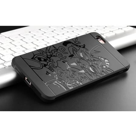 Phone Case For Vivo Y55 /Y55s,Drop Resistance Armor Anti Hit Silicone Case Luxury 3D Soft Silicone Cases Carved Dragon Anti-knock Protective Shell For Vivo Y55 /Y55s