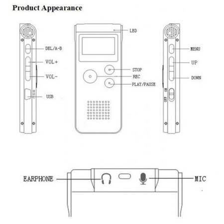 Wellcore เครื่องอัดเสียงVoice Recorder SK-012 8GB รุ่น SK-012 (สีน้ำตาล)