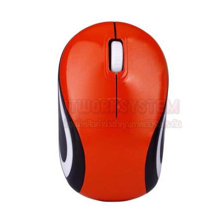 Wireless Mouse MINI  M187 เมาส์ไร้สาย ไซด์เล็กพกพาง่าย (สีส้ม)