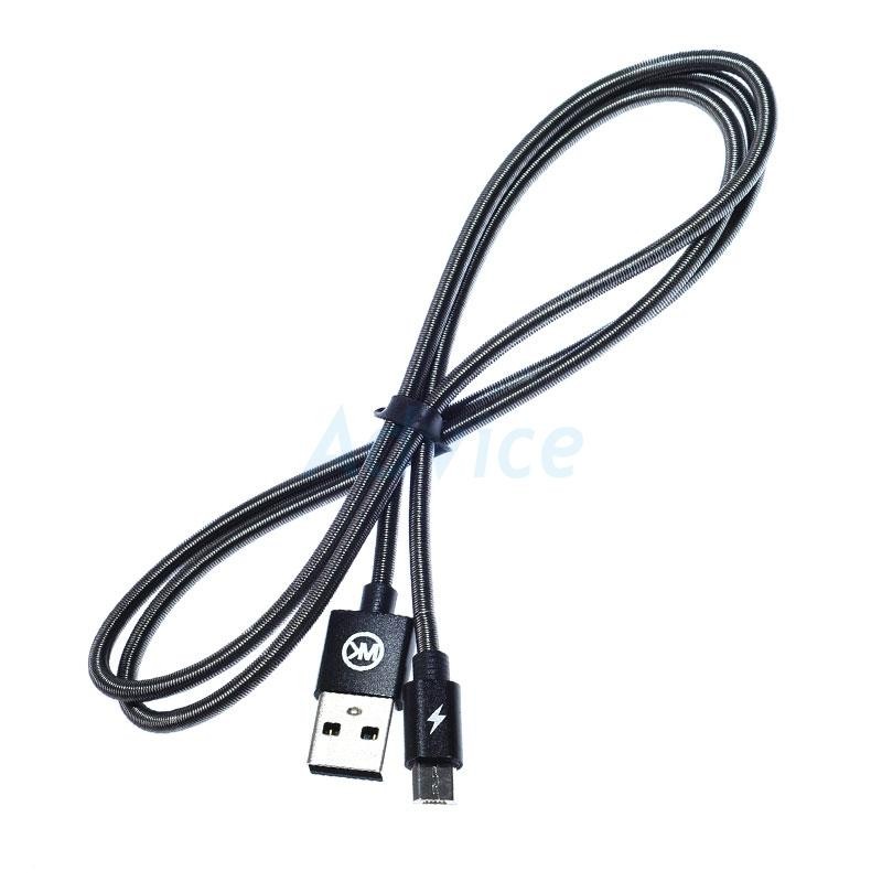 WK Cable USB To Micro USB (1M,KINGKONG) สายชาร์จ Black