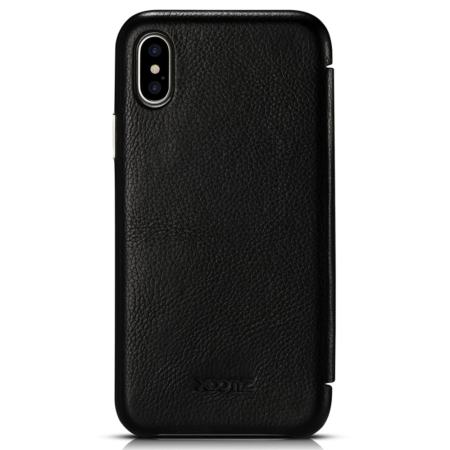 XOOMZ สำหรับ iPhone X รูปแบบลิ้นจี่หรูหราหนังแม่เหล็กพลิกผู้ถือบัตรโทรศัพท์กรณีสำหรับ iPhone X - นานาชาติ