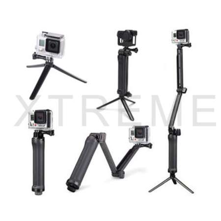 3 Way Selfie Handheld Stick ไม้เซลฟี่สำหรับกล้อง Action Cam, Gopro / SJCam / Xiaomi Yi 4k, ปรับเปลี่ยนรูปแบบได้ 3 แบบ