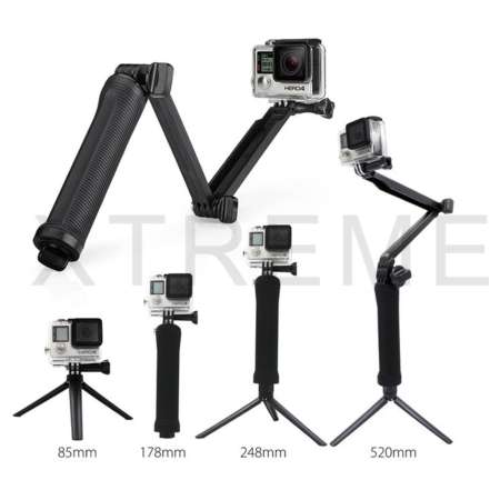 3 Way Selfie Handheld Stick ไม้เซลฟี่สำหรับกล้อง Action Cam, Gopro / SJCam / Xiaomi Yi 4k, ปรับเปลี่ยนรูปแบบได้ 3 แบบ