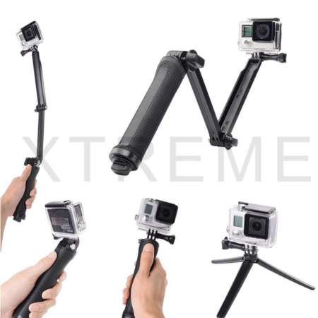 3 Way Selfie Handheld Stick ไม้เซลฟี่สำหรับกล้อง Action Cam, Gopro / SJCam / Xiaomi Yi 4k, ปรับเปลี่ยนรูปแบบได้ 3 แบบ