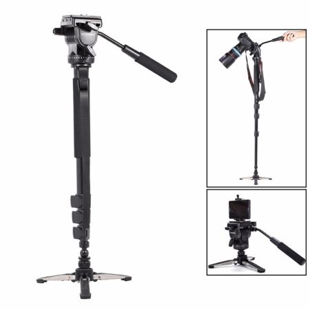  YUNTENG Original ขาตั้งโมโนพอด ขาตั้งกล้อง รุ่น VCT-588 Photo Video Aluminum Monopod (สีดำ)  แถมขาตั้งโทรศัพท์ 1 PCS