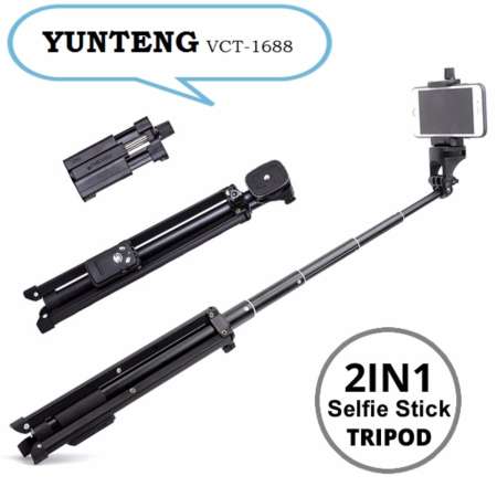 YUNTENG VCT-1688 ไม้เซลฟี่หรือขาตั้งกล้อง / มือถือ+รีโมทบลูทูธ