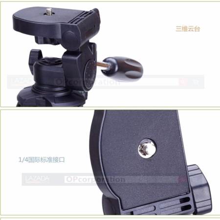 YUNTENG vct680 ขาตั้งกล้อง ขาตั้งมือถือ 3ขา (Black) ฟรี บัตรตั้งโทรศัพท์   