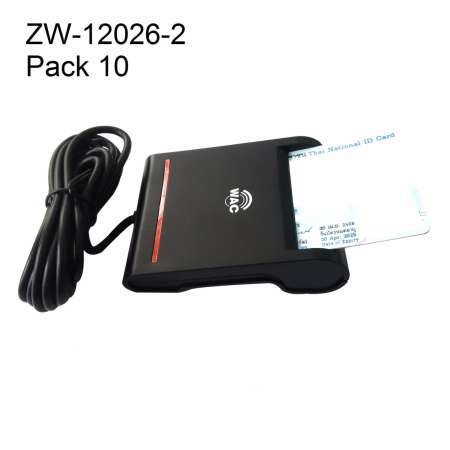 ZW-12026-2 (Pack 10)เครื่องอ่านบัตรประชาชนสมาร์ทการ์ดเสียบบัตรแนวนอนแพค 10 ชิ้น  (ไม่มีโปรแกรมอ่านบัตร)