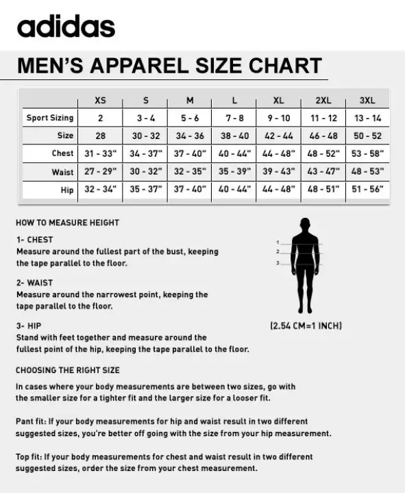 adidas shirt size