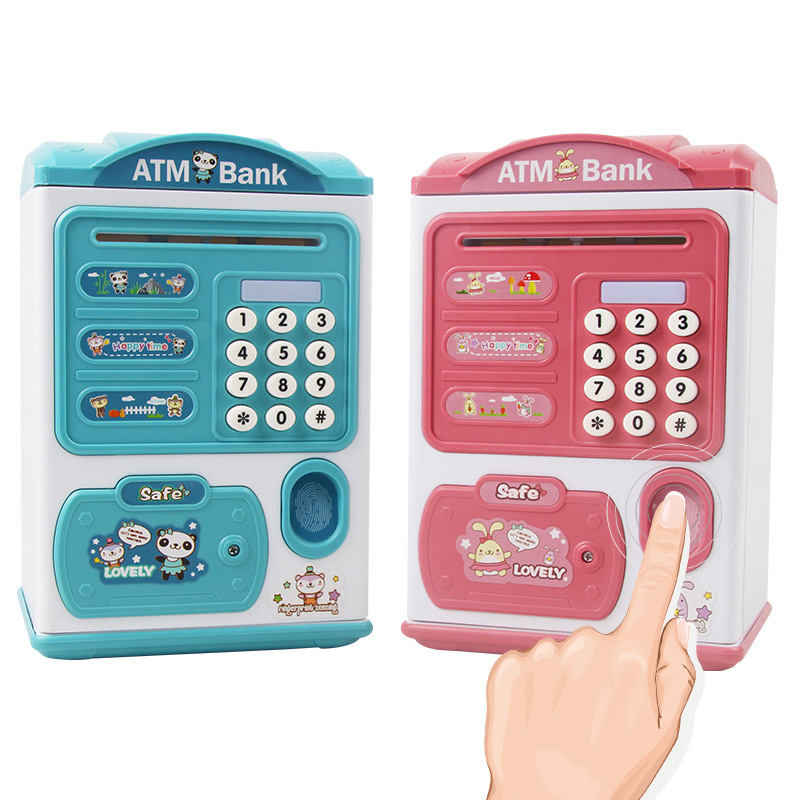 Lifehuk ลายนิ้วมือรหัสผ่านเพลงเซ็นเซอร์ ATM จำลองกล่องเงินสดอัตโนมัติกลิ้งเงินปลอดภัยเด็กกล่องเงินสด